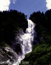 Alps Water fall in spring